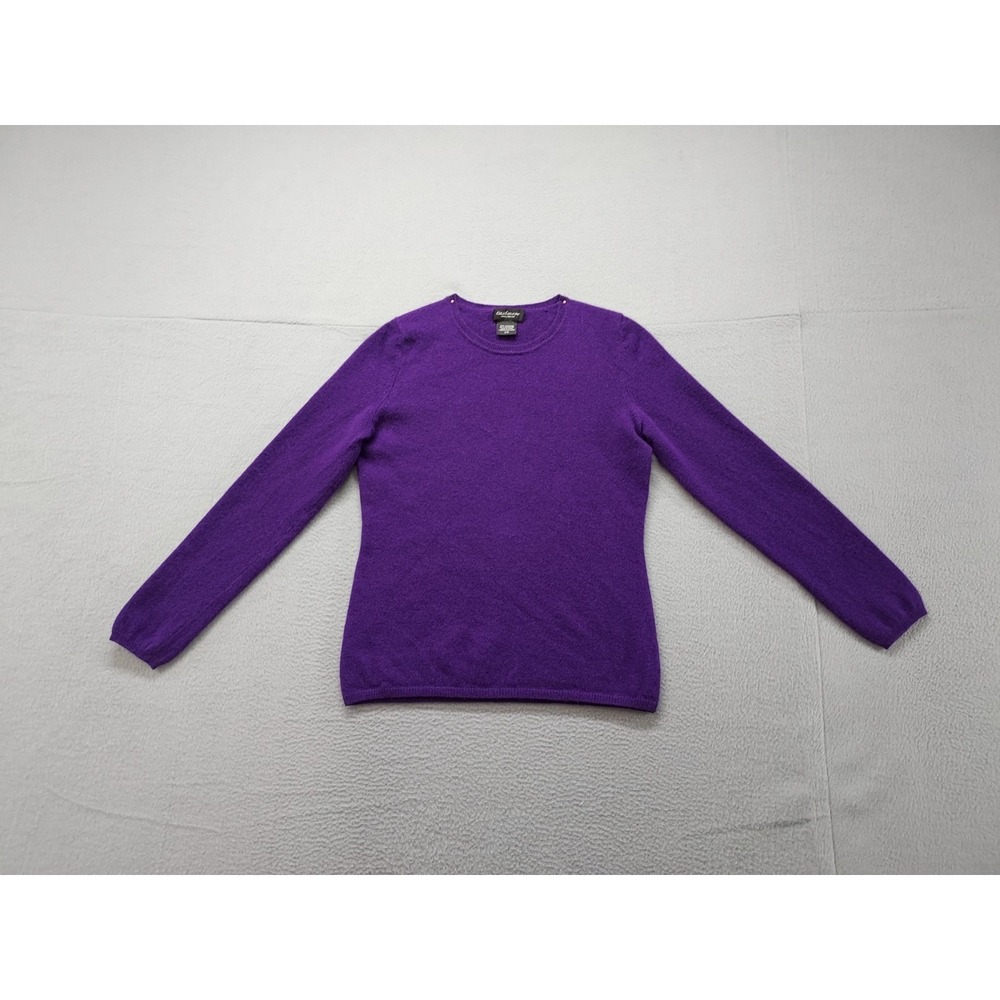Lord & Taylor Women Sweater L Purple 100% Cashmere Long Sleeve Knit Pullover